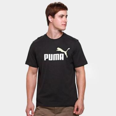 Imagem de Camiseta Puma 2 Color No. 1 Logo Masculina, Preto, Prata, GG