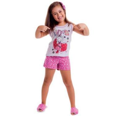Imagem de Pijama Curto Infantil Baby-doll - DP, G, Estampado