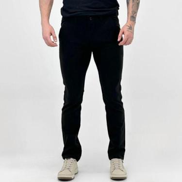 Imagem de Calça Young Style Esporte Fino Slim Masculina, 50, Preto