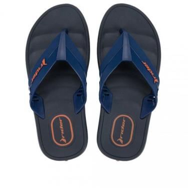 Imagem de Chinelo Masculino Rider 12289, Preto, Azul, 40