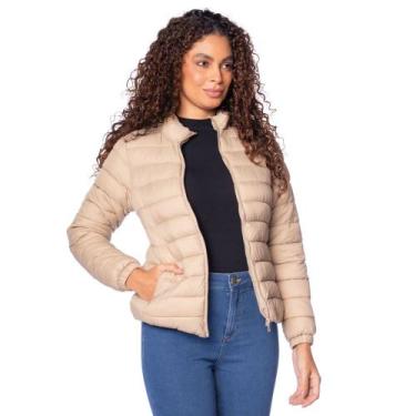 Imagem de Jaqueta Feminina Sea Surf Puffer Gola Alta Peluciado Bege, Bege, G