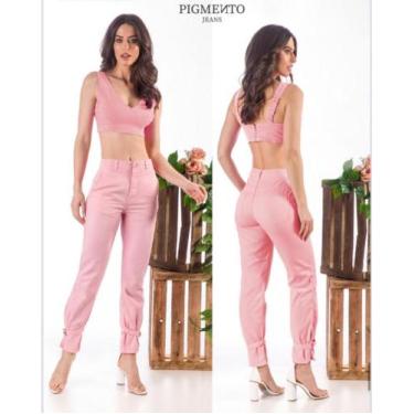 Imagem de Calça feminina collor pantalona pigmento - PIGMENTO JEANS