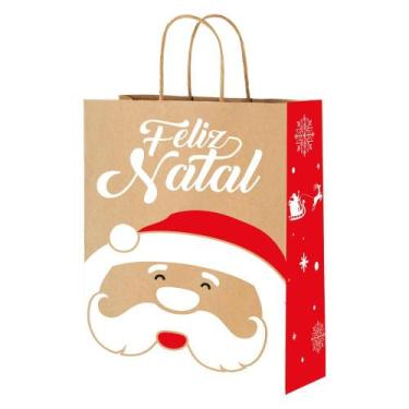 Imagem de Sacola de Papel G Natal Papai Noel 33 x 26 x 17 cm 25 Unidades Festcol