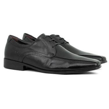 Imagem de Sapato Social Masculino Democrata Unique Derby Couro Liso, Preto, 37