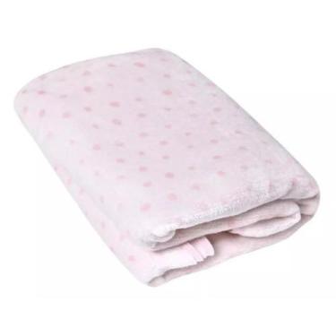 Imagem de Cobertor Manta Bebê Poá Microfibra 1,10cmx90cm Papi Friends, Rosa