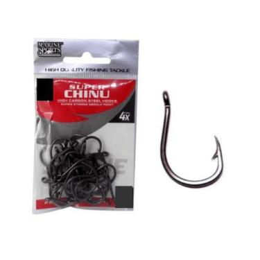 Imagem de Kit 30 Anzol Pesca Super Chinu 4x Black Marine Sports N-08