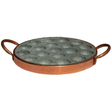 Imagem de Pedra para Queijo Provolera Pedra Sabão Alça de Cobre 23 Cm - Industri