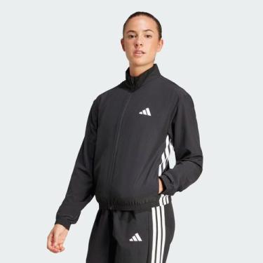 Imagem de Jaqueta Adidas 3 Stripes Woven Feminina Preta e Branca, P