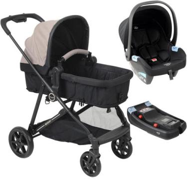 Imagem de Carrinho com Bebe Materna Preto Base Burigotto Revert 22 Capuccino