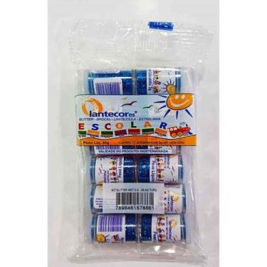 Imagem de Glitter PVC Azul Turquesa 3G Pacote com 12 Unidades - Lantecor