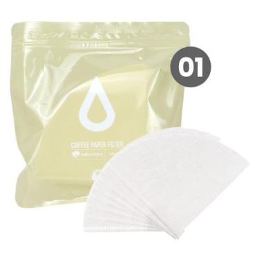 Imagem de Filtro De Papel Timemore Passar Café Tamanho 01 Branco V60 100 Unidade