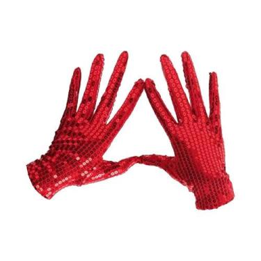 Imagem de Luvas De Lantejoulas Pretas, Prateadas, Vermelhas E Azuis Para Festas 
