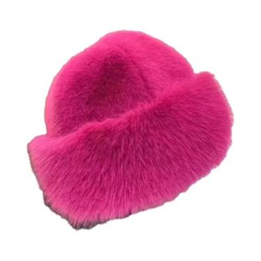 Imagem de Chapéu Feminino Quente De Inverno Com Pelo Macio E Pelúcia, Estilo Pes