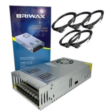 Imagem de Kit fonte de alimentacao chaveada 12v 50a 600w + 5 cabo de força 1,80m