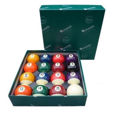Imagem de Jogo de bolas numeradas faixadas - Aramith Premier 52,4mm