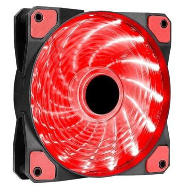 Imagem de Cooler Fan Gamer Led Vermelho 120mm 12cm Ventoinha Gamer Vermelho Led 