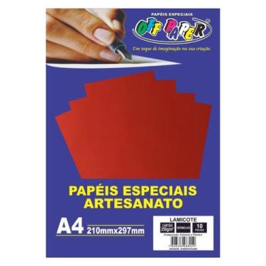 Imagem de Papel Lamicote A4 250g 10fls Convites Letras 3d Vermelho - OFF PAPER