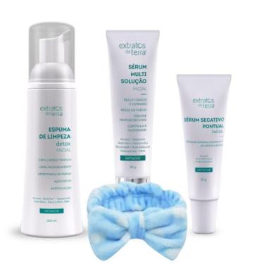 Imagem de Kit Cuidado Facial Antiacne Detox Oleosidade Cicatrizante Extratos da 