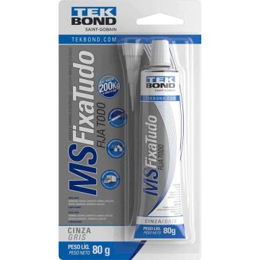 Imagem de Selante Híbrido MS FIXA TUDO Resistente a UV Cinza Tekbond 80G