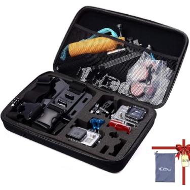 Imagem de Estojo de transporte para câmera grande compatível com GoPro Hero 13 12 11 10 9 8 7/AKASO EK7000 Brave 4 Brave 7 V50X/DJI Action 5 Pro/ODDV/Xilecam/Jadfezy/SJCAM/APEXCAM/Vemont Action Cam, estojo para