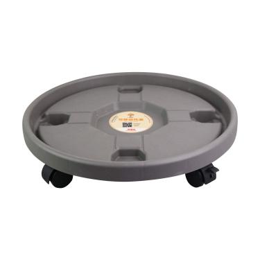 Imagem de plantas redondo resistente com rodas, suporte móvel para vaso flores, palete plástico durável para rodinhas, carrinho jardim multiuso para decoração interiores e exteriores