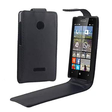 Imagem de Capa ultrafina de couro com fecho magnético vertical para Microsoft Lumia 435 (preto) Capa traseira para telefone (cor: preta)