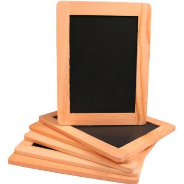 Imagem de Creative Hobbies® Quadro-negro sintético com moldura de madeira inacabada 10,16 cm x 15,24 quadros negros