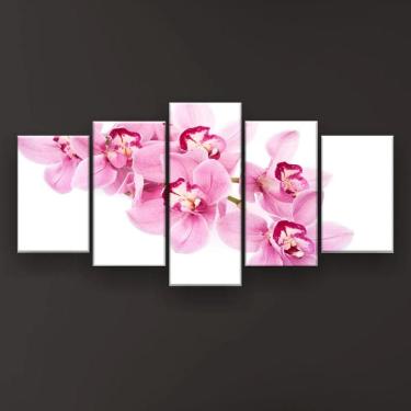 Imagem de Quadro Decorativo Orquídeas Rosa Claro 129x61 Sala Quarto