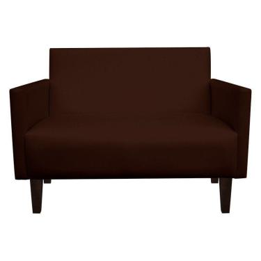 Imagem de Sofá Retrô Namoradeira 02 Lugares Corino Marrom