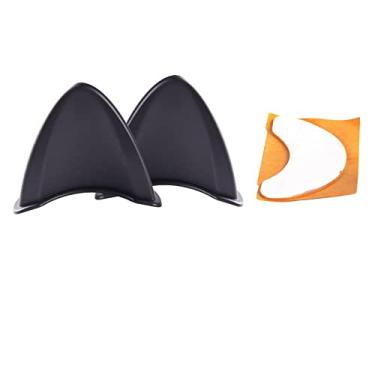 Imagem de Ronyme Capacete Orelhas de Gato Adesivo/Fácil Universal Intercambiável/para Capacetes de Motocicleta (Capacete Não Incluído), PRETO