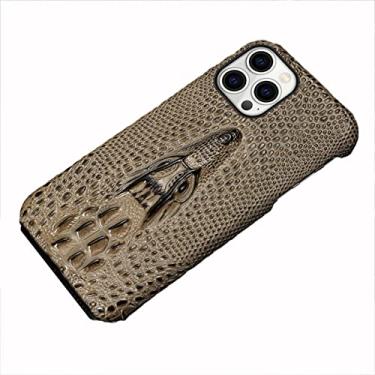 Imagem de GSYH Capa para iPhone 13 Pro Max/13 Pro/13/13 Mini, capa protetora elegante fina capa traseira de couro meia capa proteção de câmera antiderrapante resistente a arranhões, marrom, 13pro 15,1 cm