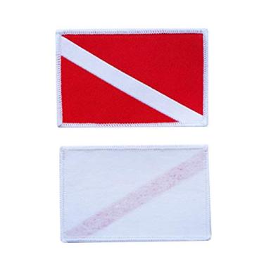 Imagem de Simhoa 2 peças Bandeira de mergulho mergulhador bordado costurado no emblema