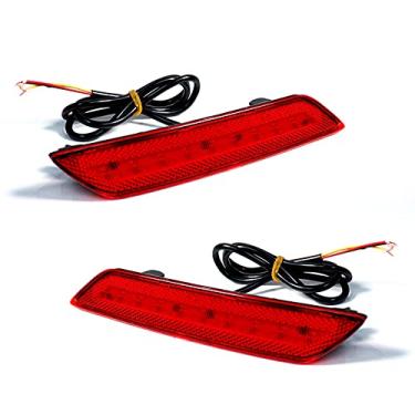 Imagem de 2 Peças Led Refletor De Pára-choques Do Carro Luzes De Freio De Sinal Seqüencial Luzes De Nevoeiro Traseiras Para 2013-2015 Honda Civic Sedan,Red