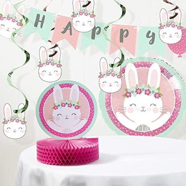 Imagem de Kit de decorações de aniversário para festa de coelho