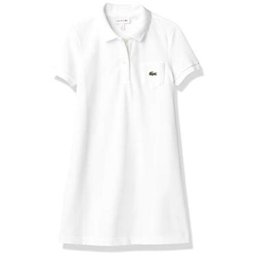 Imagem de Lacoste Vestido polo de algodão para meninas, Branco, 4 Anos