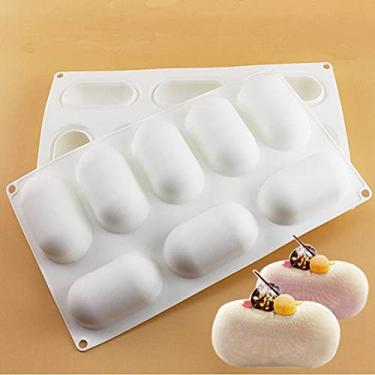 Imagem de TUKE 8 Compartimentos 3D Molde de Sabonete e Bolo em Silicone, Forma Oval, Made in Hand, Ferramenta de Geleia e Bolo