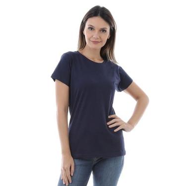 Imagem de Camiseta Feminina Levemente Acinturada 100% Algodão 7 Cores - Ebt Unif