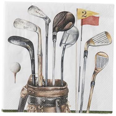 Imagem de Boston International Guardanapos de papel para coquetéis IHR, 12,7 x 12,7 cm, branco golfe