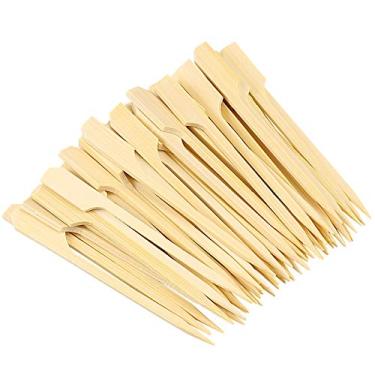 Imagem de Palhetas de bambu Hysagtek 400 peças, palhetas de coquetel de 3,5 polegadas para palitos de aperitivos de madeira de bambu para coquetéis, aperitivos, frutas, sanduíches, lanches de churrasco