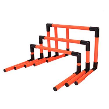 Imagem de Obstáculos de agilidade de futebol obstáculos de treinamento de velocidade basquete rugby corrida esporte auxílio fitness destacável portátil conjunto de escadas de agilidade para cães, vermelho, 15/23/30 cm