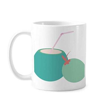 Imagem de Caneca com ilustração artística de suco de coco da Tailândia cerâmica xícara de porcelana de café louça