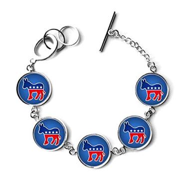 Imagem de DIYthinker Bracelete com pingente de corrente para pulseira de burro americano, partido democrático, joia, Metal, Na