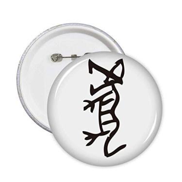 Imagem de Bones Inscriptions Broche de Tigre do Zodíaco Chinês Emblema de Botão Decoração 5 peças