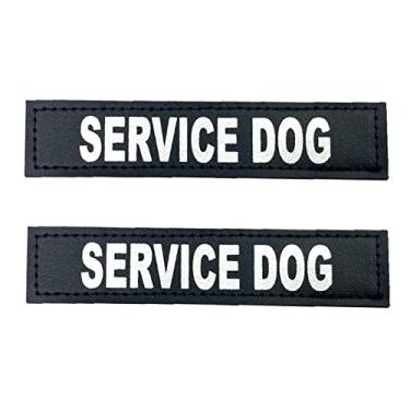 Imagem de (CAO DE SERVICO, XXS ou XS - 8,9 cm x 2,5 cm) - Patches reflexivos para caes de servico Albcorp com forro de gancho para coletes de animais de servico, arreios para caes de terapia ou coletes para filhotes em treinamento