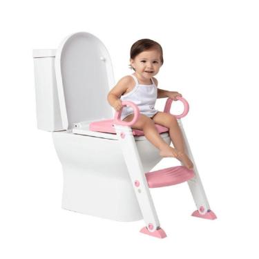 Imagem de Redutor De Assento Com Escada Rosa Baby 11992 - Buba