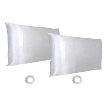 Imagem de Cetim Travisseiro Travesseiro Par De Fronha + 2 Xuxinhas 