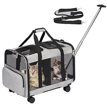 Imagem de Bolsa Transporte Pet Luxo Com Rodinhas Dupla Cães Gatos