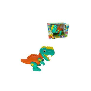 Imagem de SAMBA TOYS Tchuco Rex Dinossauro Brinquedo de Montar 39x15 cm Azul C/Chave Criança