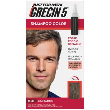 Imagem de Shampoo Color Grecin 5 Just For Men H-35 Castanho com 60ml 1 Unidade