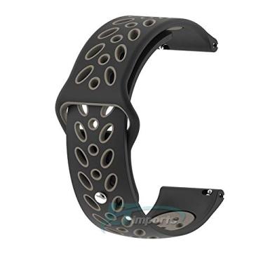Imagem de Pulseira 20mm Sport V3 para Samsung Galaxy Watch Active 44mm 40mm - Galaxy Watch 3 41mm - Galaxy Watch 42mm - Amazfit GTR 42mm - MARCA LTIMPORTS (Preto/Cinza)